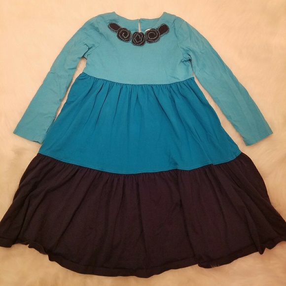 Hanna Andersson Other - Hanna Andersson Blue Ombre Tiered Long SleeveDress